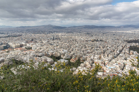 令人惊异的雅典城从 Lycabettus 山，阿提卡全景