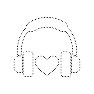 矢量.在白色的背景和目标上的黑色虚线的图标照片