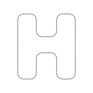 字母 H 标志设计模板元素。矢量。黑色虚线的图标