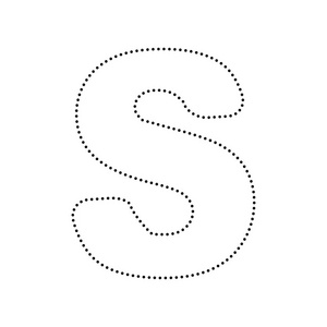 字母 s 标志设计模板元素.矢量.黑色虚线的图标照片