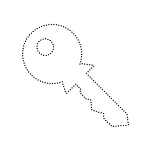 矢量.白色背景上的黑色虚线的图标.分离照片