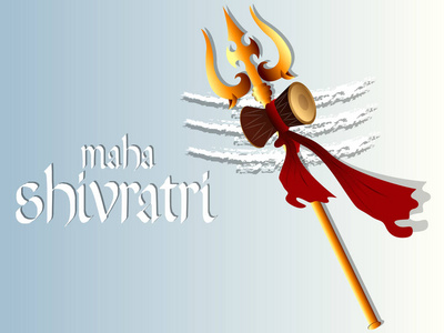Shivratri 抽象或 Maha Shivratri 海报
