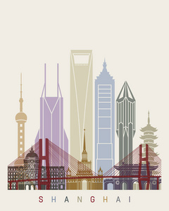 上海 V2 天际线海报