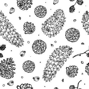 无缝松球果模式图片