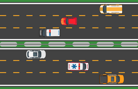 六快速车辆在道路背景下行驶图片