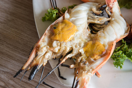 烤的新鲜河虾 泰式食品泰国餐厅