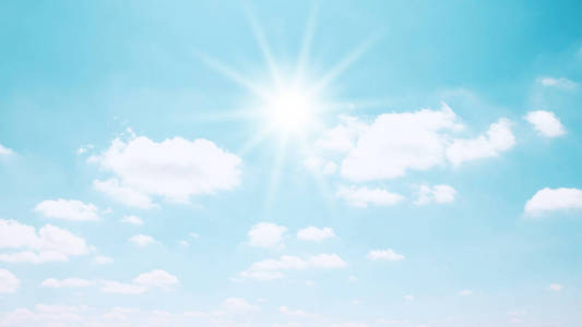 太阳与蓝蓝的天空复古效果风格图片