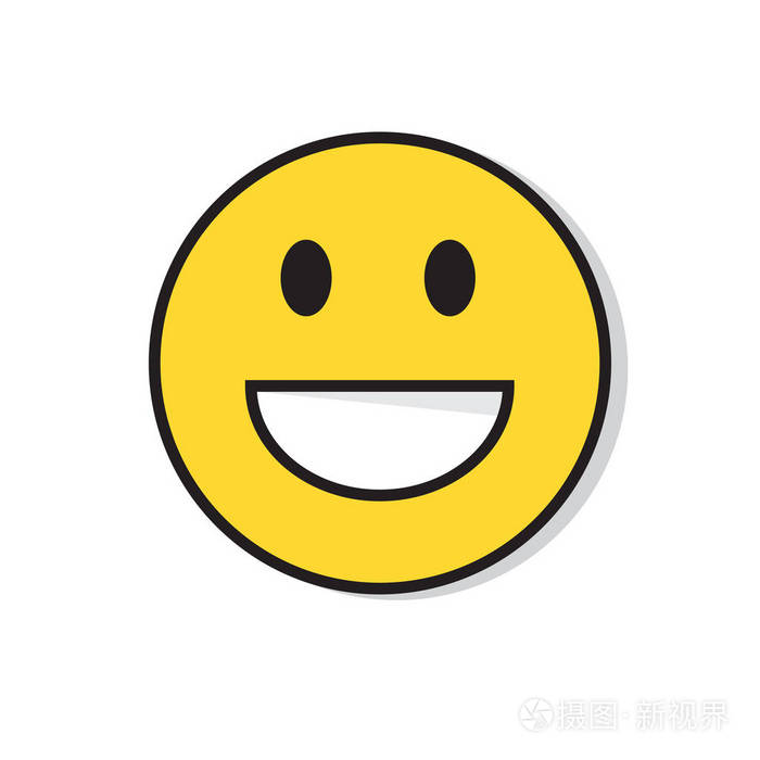 黄色笑脸积极的人情感图标
