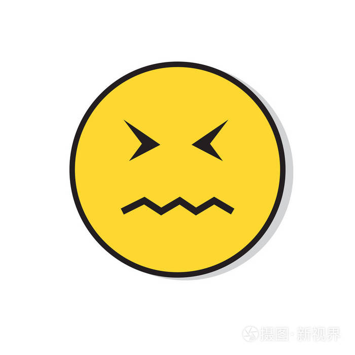 黄色的悲伤脸消极的人情感图标