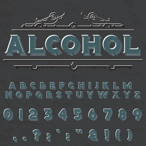 标签脚本 Vectortypeface 字体字体字体酒精葡萄酒脚本和任何类型的设计