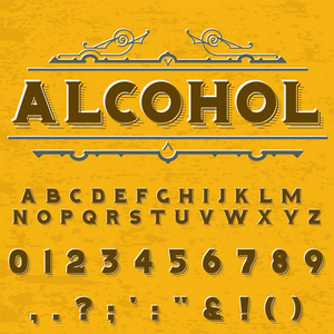 脚本字体酒精葡萄酒脚本 Vectortypeface 标签字体和任何类型的设计