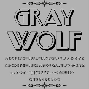 脚本字体字体灰色狼老式脚本矢量字体标签和任何类型的设计
