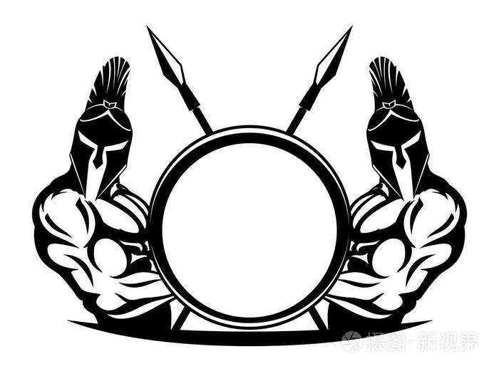 斯巴达人盾与矛