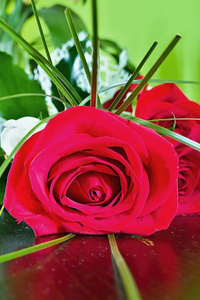 美丽的红玫瑰花束