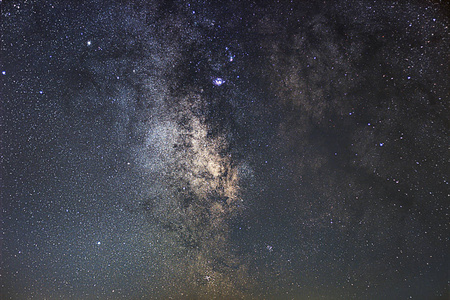 中心的银河系，夜晚的天空