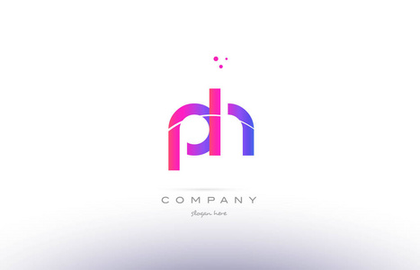 ph 值 p h 粉红色现代创意字母表字母标志图标模板