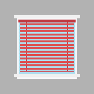 房子窗户百叶窗帘元素类型分离平面样式框架国内门双重结构和当代装饰公寓矢量图