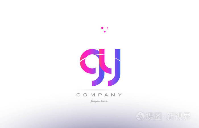 gy g y 粉红色现代创意字母表字母标志图标模板