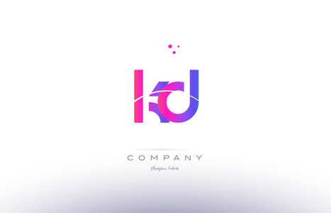 kd k d 粉红色现代创意字母表字母标志图标模板