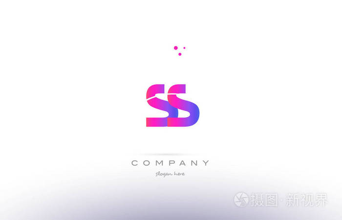 ss s s 粉红色现代创意字母表字母标志图标模板