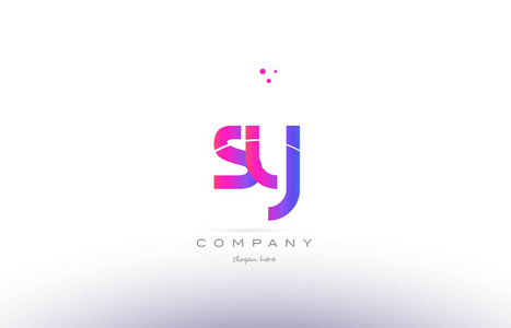 sy s y 粉红色现代创意字母表字母标志图标模板照片