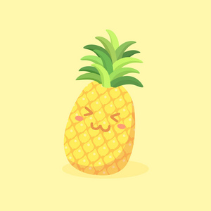 可爱的菠萝水果矢量卡通