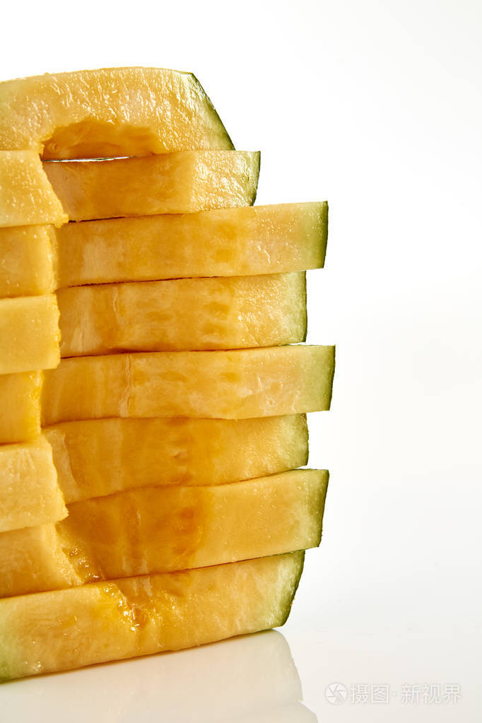 哈密瓜瓜切成薄片