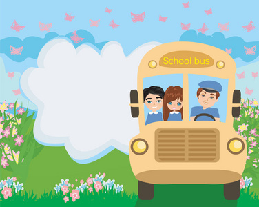 快乐儿童的学校巴士