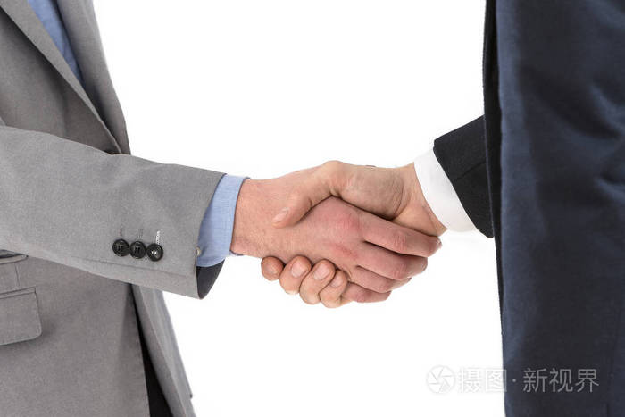 两个商务男士握手