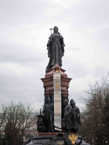 凯瑟琳与俄罗斯徽章在俄罗斯克拉斯诺达尔的第二次大的纪念碑