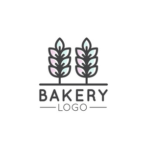 概念标志的面包店 轧机 面包产品 商店或市场，针对 Web 和移动分离符号