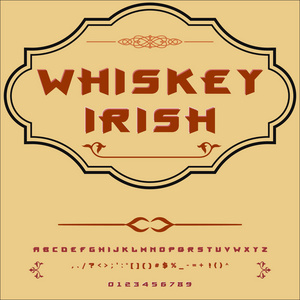 脚本字体字体威士忌爱尔兰老式脚本矢量字体标签和任何类型的设计