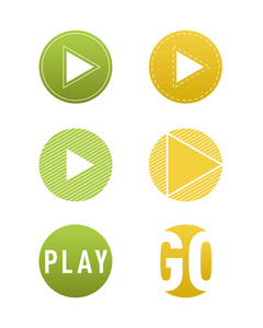 ui 界面按钮播放媒体互联网独立的网站在线概念元素标志和在线管批准