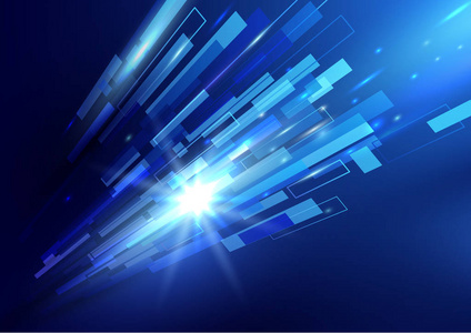 科技矩形抽象的蓝色矩形运动技术数字高科技概念背景照片