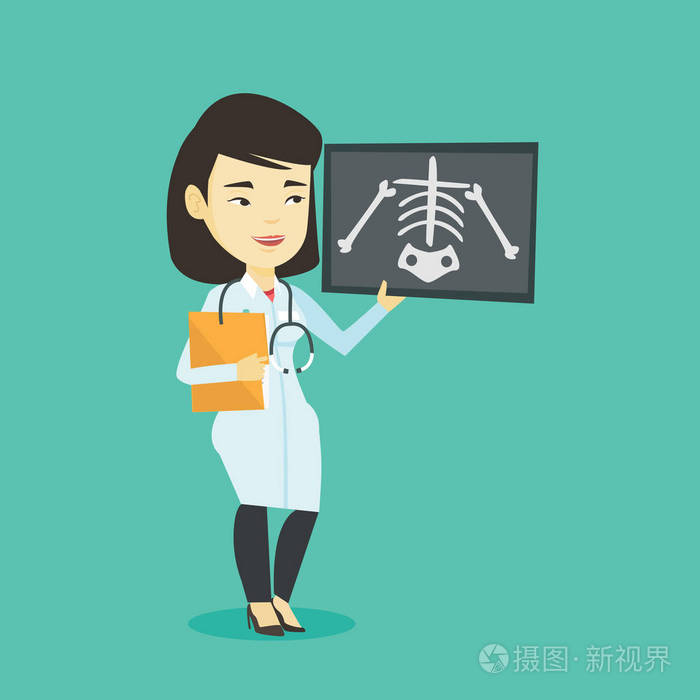 医生检查射线照相矢量图