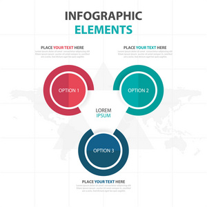 抽象多彩圆业务信息图表元素，演示文稿模板平面设计矢量图的网页设计营销广告