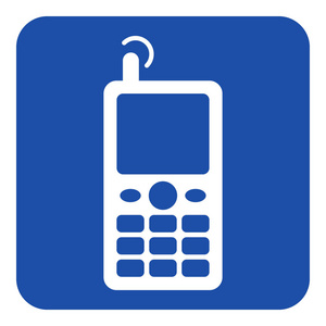 蓝色 白色信息标志旧手机