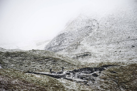 P Mam Tor 农村周围的美丽冬季景观形象