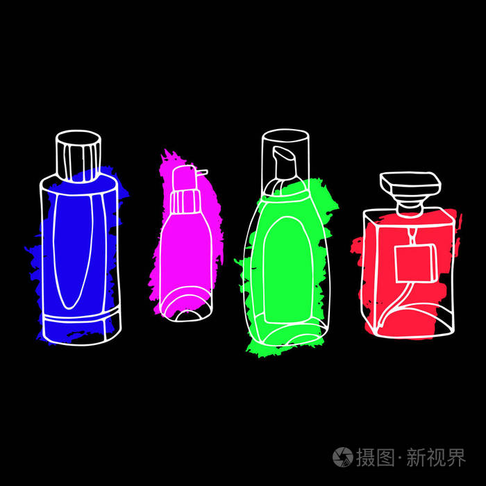 美液体豪华芬芳香气香水瓶芳香疗法插画-正版商用图片0xuskt-摄图新