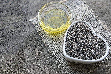 丹参变应原奇亚籽和嘉石油的老木 background.organic 正大种子油.