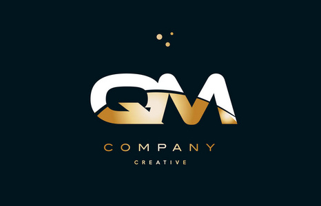 qm q 米白色黄色金金色豪华字母表字母标志 ico照片