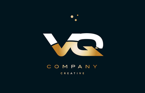 vq v q 白色黄色金金色豪华字母表字母标志 ico照片