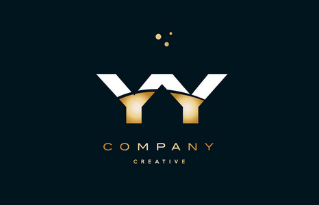yy y 白色黄色金金色豪华字母表字母标志图标照片