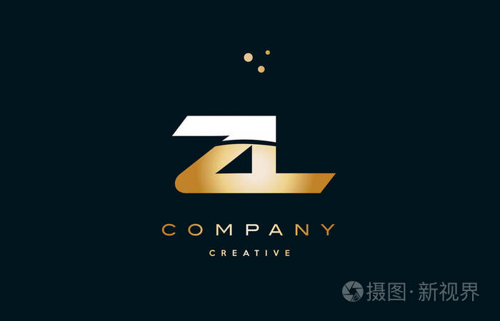 zl z l 白色黄色金金色豪华字母表字母标志 ico