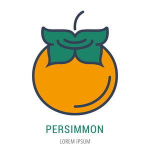 矢量简单的 logo 模板柿照片