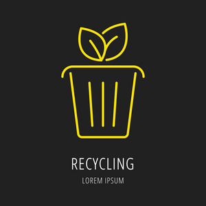 回收的矢量简单的 Logo 模板