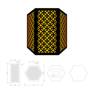 剪出灯的模板图片