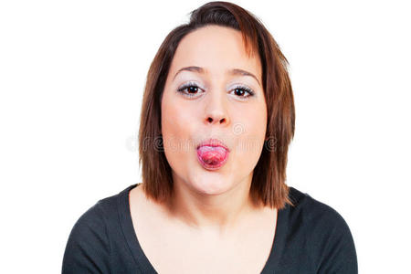 女人伸出厚颜无耻的舌头照片