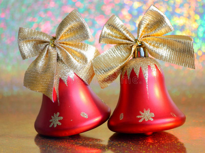 圣诞铃铛红色库存图片照片