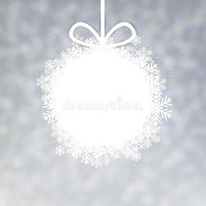 银色圣诞背景玻璃球。